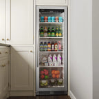 22" Wide 10.1 Cu. Ft. Commercial Beverage Merchandiser – Stainless Steel, Temp Alarm, Reversible Door