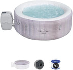Large Round 2 to 4 Person Inflatable Hot Tub Portable Outdoor Spa with 120 AirJets and EnergySense Cover, Grey