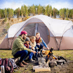 Camping Tent 10-Person-Family Tents, Parties, Music Festival Tent, Big, Easy Up, 5 Large Mesh Windows, Double Layer, 2 Room, Waterproof, Weather Resistant, 18ft x 9ft x78in
