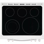 30 in. 5.0 cu. ft. Single Oven White with NVS Black Glass