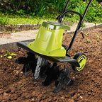 16-Inch 12-Amp Electric Tiller and Cultivator , Green