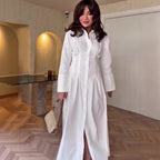 Retro Elegant Long-Sleeve Shirt Dress Long Dress
