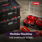 Modular Tools Organizer for Garage Storage and DIY, 3 Piece Resin Rolling Tool Box System for Small Parts