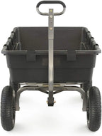 Heavy Duty Poly Utility Dump Wagon Garden Cart w/Pneumatic Tires, 6 Cu Ft - 1200 lb Capacity Outdoor Wheelbarrow for Yard, Landscaping & Gardening, Lawn Tractor or ATV Towable-Gorilla Carts