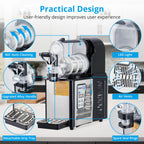 Commercial Slushie Machine 3L Stainless Steel Self-Cleaning Slushy Maker for Frozen Drinks,Snow Melting Ideal for Home,Coffee Shop,Restaurant