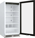 22" Wide 10.1 Cu. Ft. Commercial Beverage Merchandiser – Stainless Steel, Temp Alarm, Reversible Door