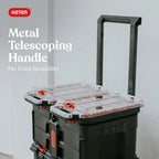 Modular Tools Organizer for Garage Storage and DIY, 3 Piece Resin Rolling Tool Box System for Small Parts