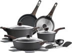 Cookware Sets, Pots and Pans Set Non stick, 14-Piece Induction Cookware, Non toxic Healthy Non Stick Kitchen Cooking Set, with Frying Pans Set, PFAS PTFE PFOA PFOS Free
