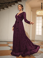 Lace Long Sleeve Prom Wedding Dress Backless
