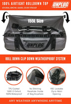 Ultimate Adventure Bag -1680D Heavy Duty Waterproof Travel Duffel Bags for Camping, Motorcycle Dry Bag, Waterproof Bags for Boating, Waterproof Duffle Backpack,Tactical Duffle Bag