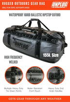 Ultimate Adventure Bag -1680D Heavy Duty Waterproof Travel Duffel Bags for Camping, Motorcycle Dry Bag, Waterproof Bags for Boating, Waterproof Duffle Backpack,Tactical Duffle Bag