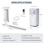 8000 BTU 3-in-1 Air Cooler with Dehumidifier and Fan Mode