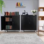 Garage Storage Cabinet with Wheels, 2 Door Tool Cabinet with Adjustable Shelves, Metal Lockable Tool Cabinet, Rolling Tool Chest for Home, 34 H x 30.3 L x 18 W, Assembly Required