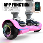 6.5 Inch with Flashed Wheel Smart Self Balanceing Scooter with Music Speaker App-Enabled Hoverboard.