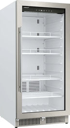22" Wide 10.1 Cu. Ft. Commercial Beverage Merchandiser – Stainless Steel, Temp Alarm, Reversible Door
