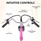 Electric Tricycle for Adults, 7 Speeds Folding Electric Trike, 24 Inch 3 Wheel Motorized Bicycle w/ 36V 10Ah Removable Battery, E Trikes with Large Basket, 330 Loading Capacity, 250W Motor, Pink