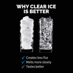 Clear Ice Cube Maker Machine 40 lbs. of Ice in 24 Hours, Portable Design in Stainless Steel