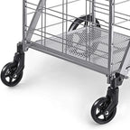 Shopping Cart with Wheels, Metal Grocery Cart with Wheels, Shopping Carts For Groceries