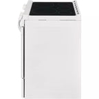 30 in. 5.0 cu. ft. Single Oven White with NVS Black Glass
