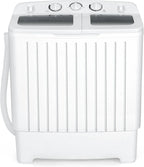 Portable Washing Machine, Twin Tub 20 Lbs Capacity, Washer(12 Lbs) and Spinner(8 Lbs), Durable Design, Timer Control, Compact Laundry Washer for RV, Apartments and Dorms, Grey+White