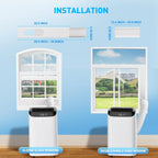 Portable Air Conditioner Cools Up to 700 Sq.Ft, 3-IN-1 Energy Efficient Portable AC Unit with Remote Control & Installation Kits for Large Room, Campervan, Office, Temporary Space
