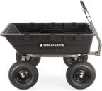 Heavy Duty Poly Utility Dump Wagon Garden Cart w/Pneumatic Tires, 6 Cu Ft - 1200 lb Capacity Outdoor Wheelbarrow for Yard, Landscaping & Gardening, Lawn Tractor or ATV Towable-Gorilla Carts