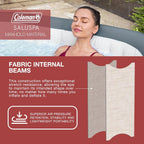 4 to 6 Person Inflatable Hot Tub Square Portable Outdoor Spa with 114 Soothing AirJets and Insulated Cover.